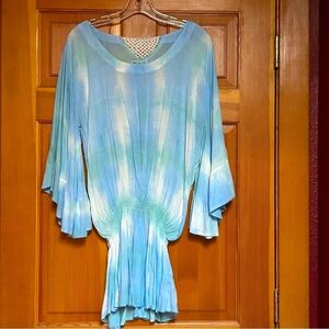 Lani Lau Hawaii Tie‎ Dye Smocked Waist Beach Dress S/m
